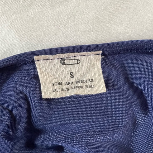 Blue/Indigo Cropped Flutter Shirt Urban Outfitters - Picture 3 of 3